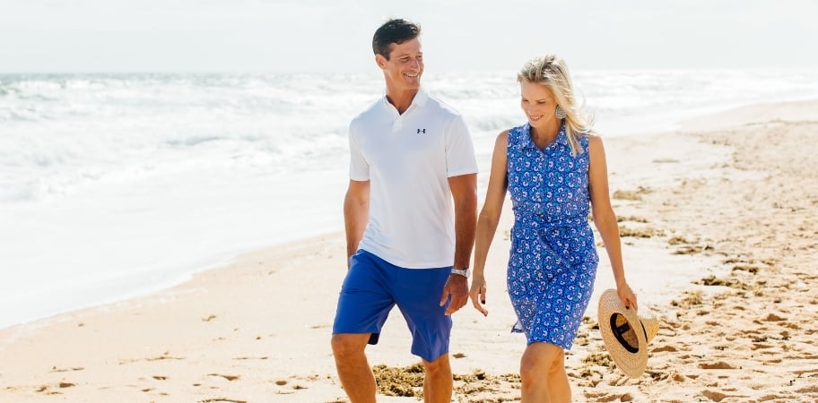 Walking on beach